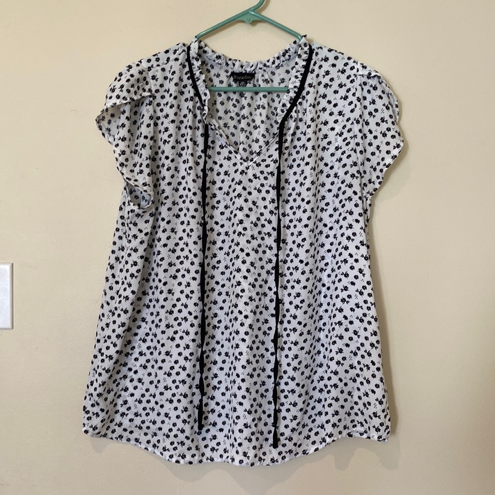 Sheer Black Floral Flowing Top